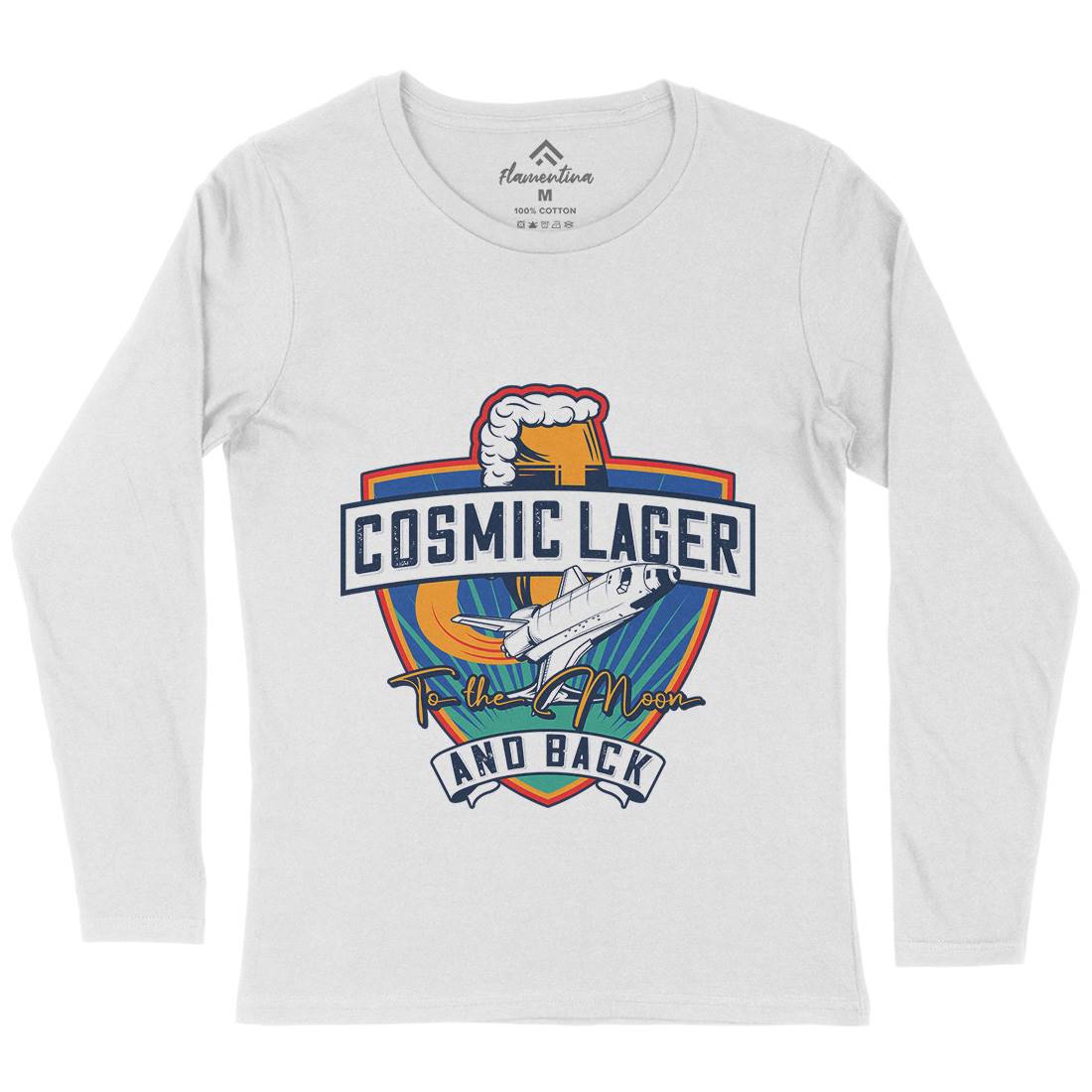 Cosmic Lager Womens Long Sleeve T-Shirt Drinks C862