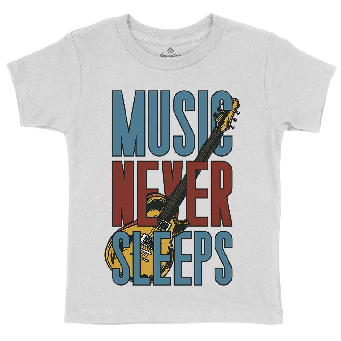 Never Sleeps Kids Crew Neck T-Shirt Music C865