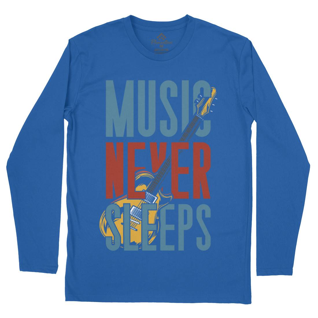 Never Sleeps Mens Long Sleeve T-Shirt Music C865