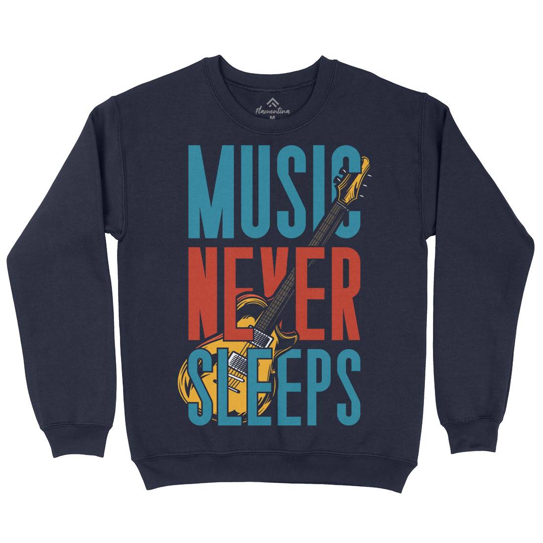 Never Sleeps Kids Crew Neck Sweatshirt Music C865
