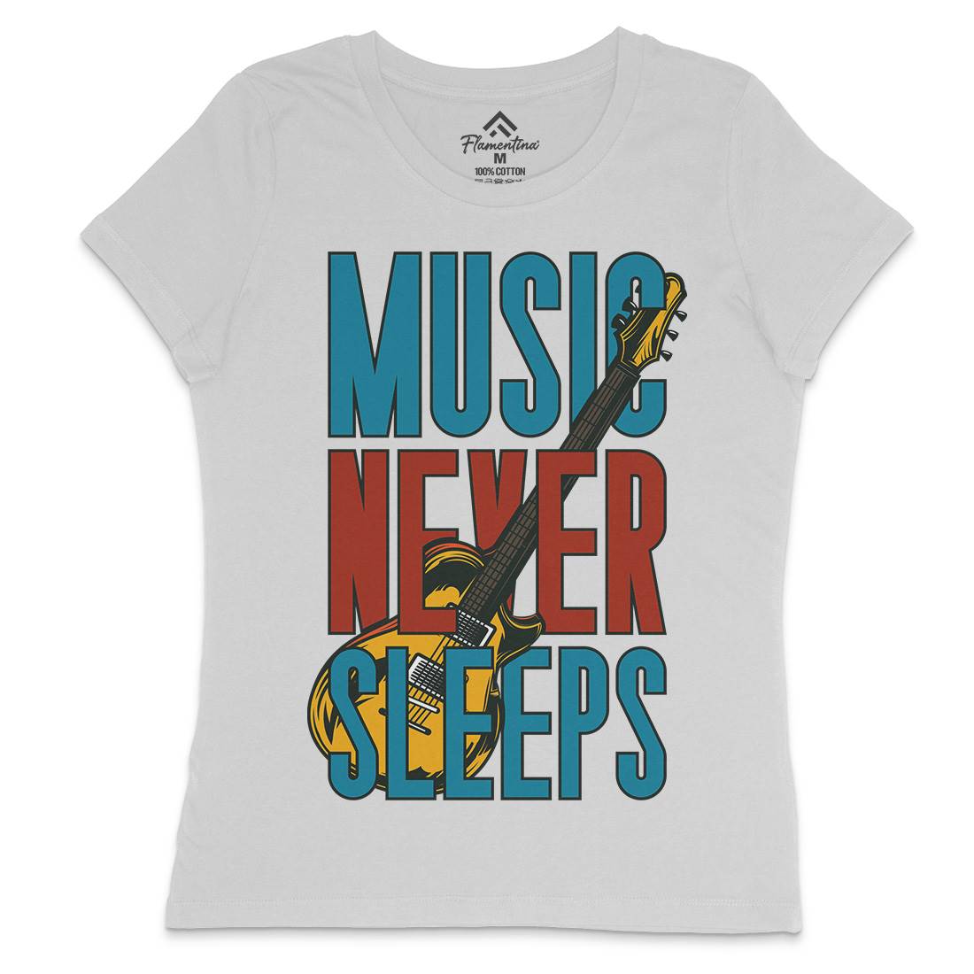 Never Sleeps Womens Crew Neck T-Shirt Music C865