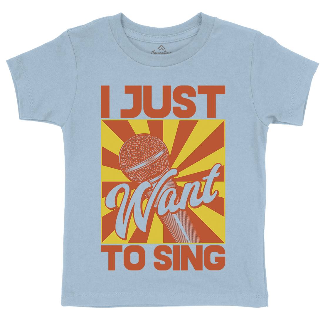 Want To Sing Kids Crew Neck T-Shirt Music C866