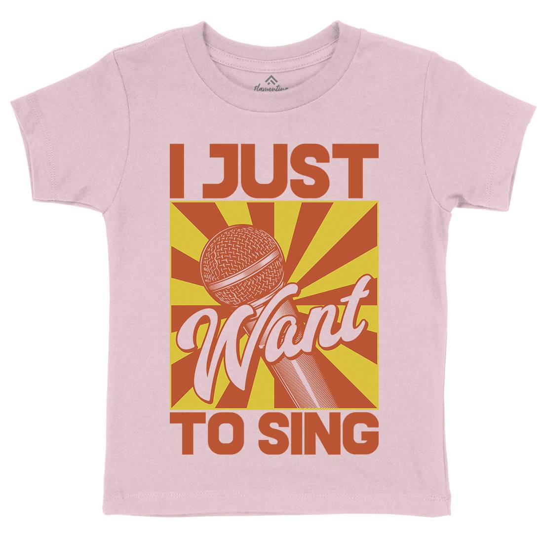 Want To Sing Kids Organic Crew Neck T-Shirt Music C866