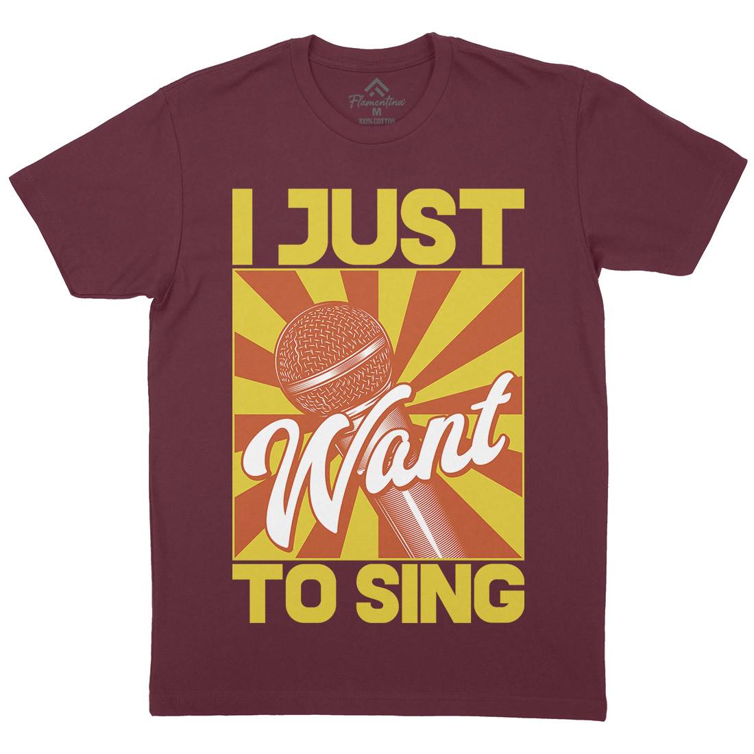 Want To Sing Mens Crew Neck T-Shirt Music C866
