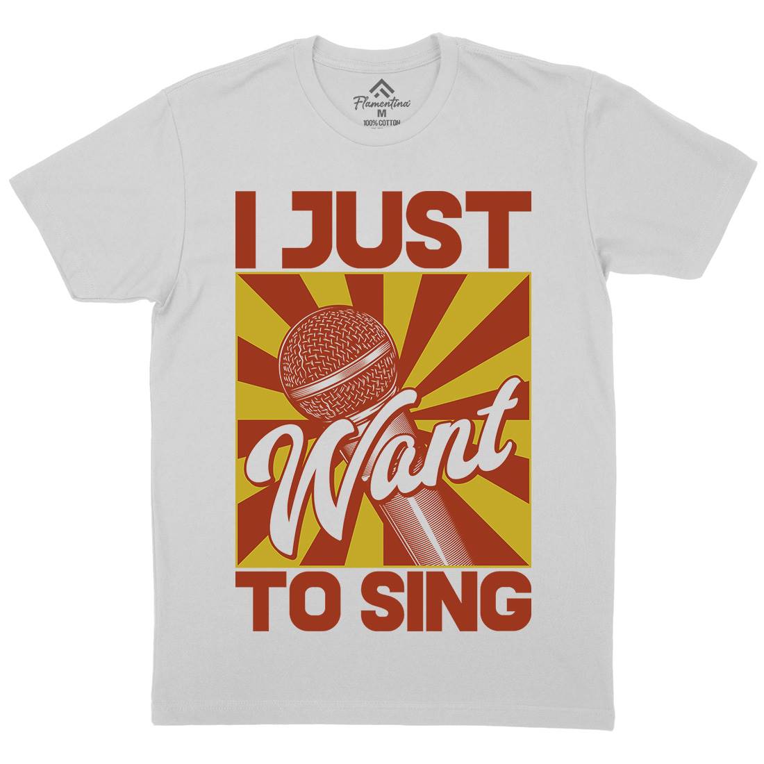 Want To Sing Mens Crew Neck T-Shirt Music C866