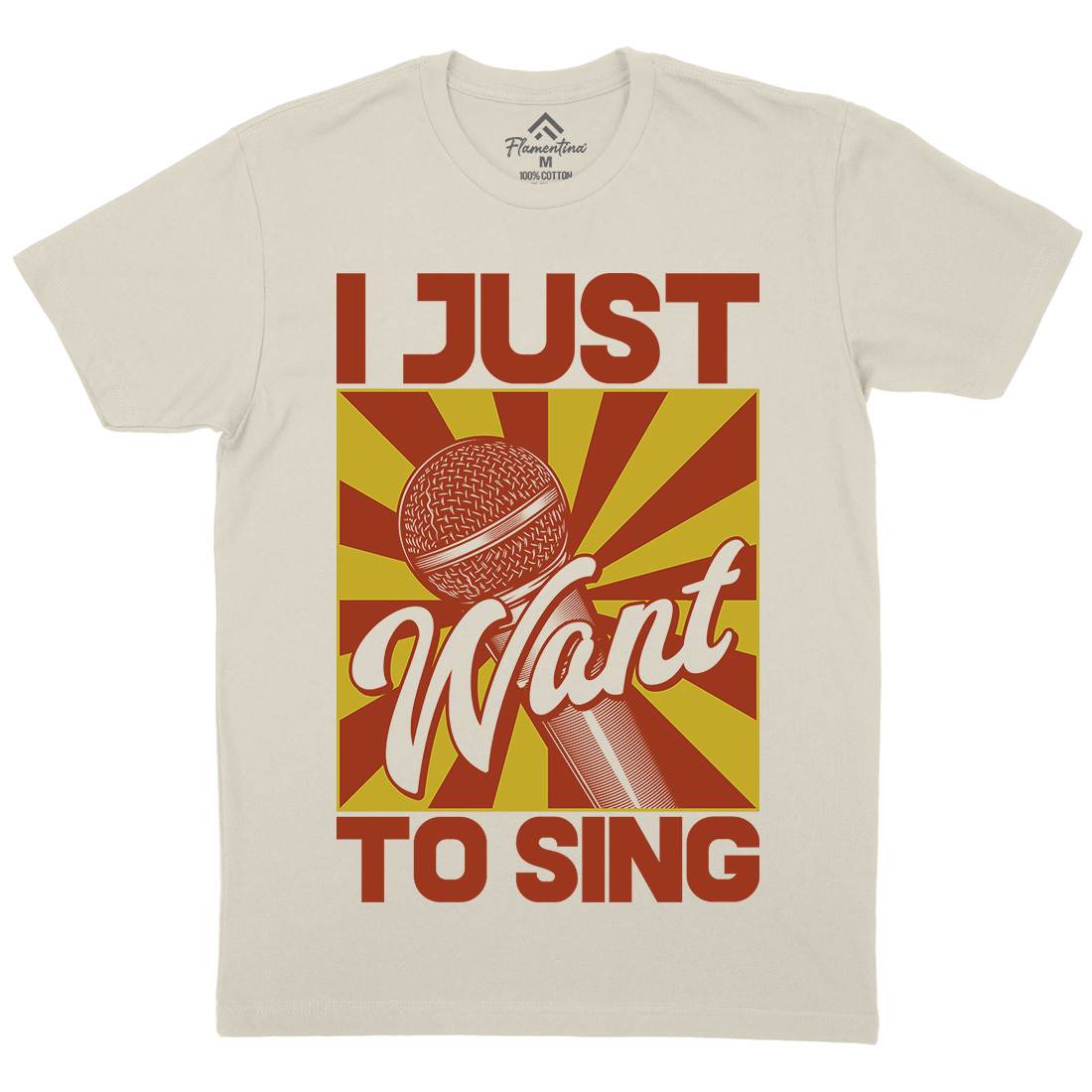 Want To Sing Mens Organic Crew Neck T-Shirt Music C866