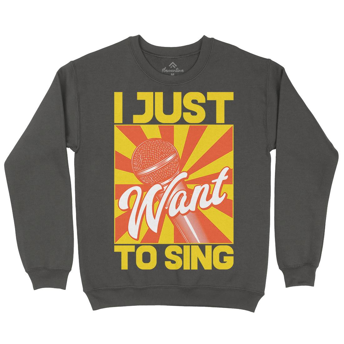 Want To Sing Kids Crew Neck Sweatshirt Music C866