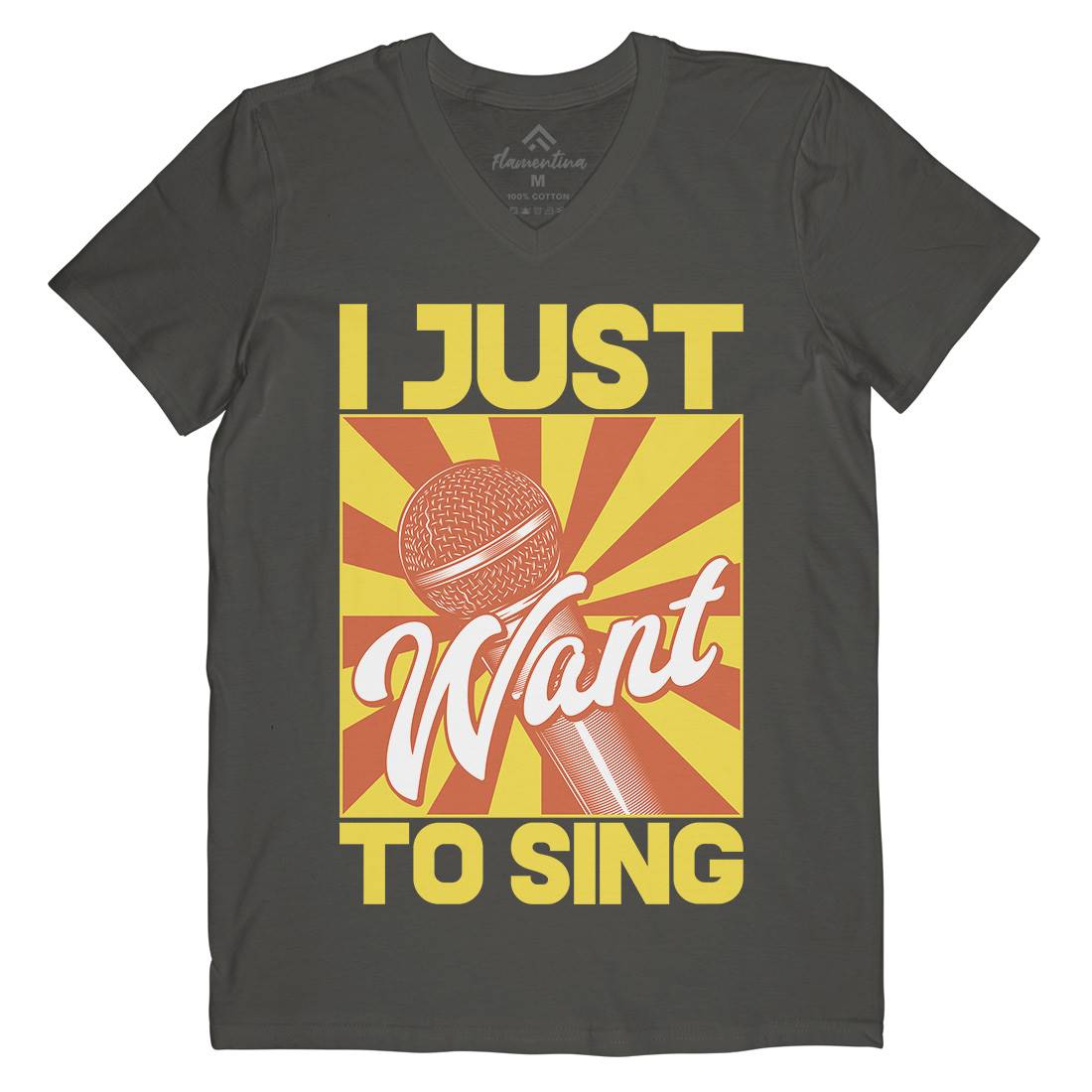Want To Sing Mens V-Neck T-Shirt Music C866