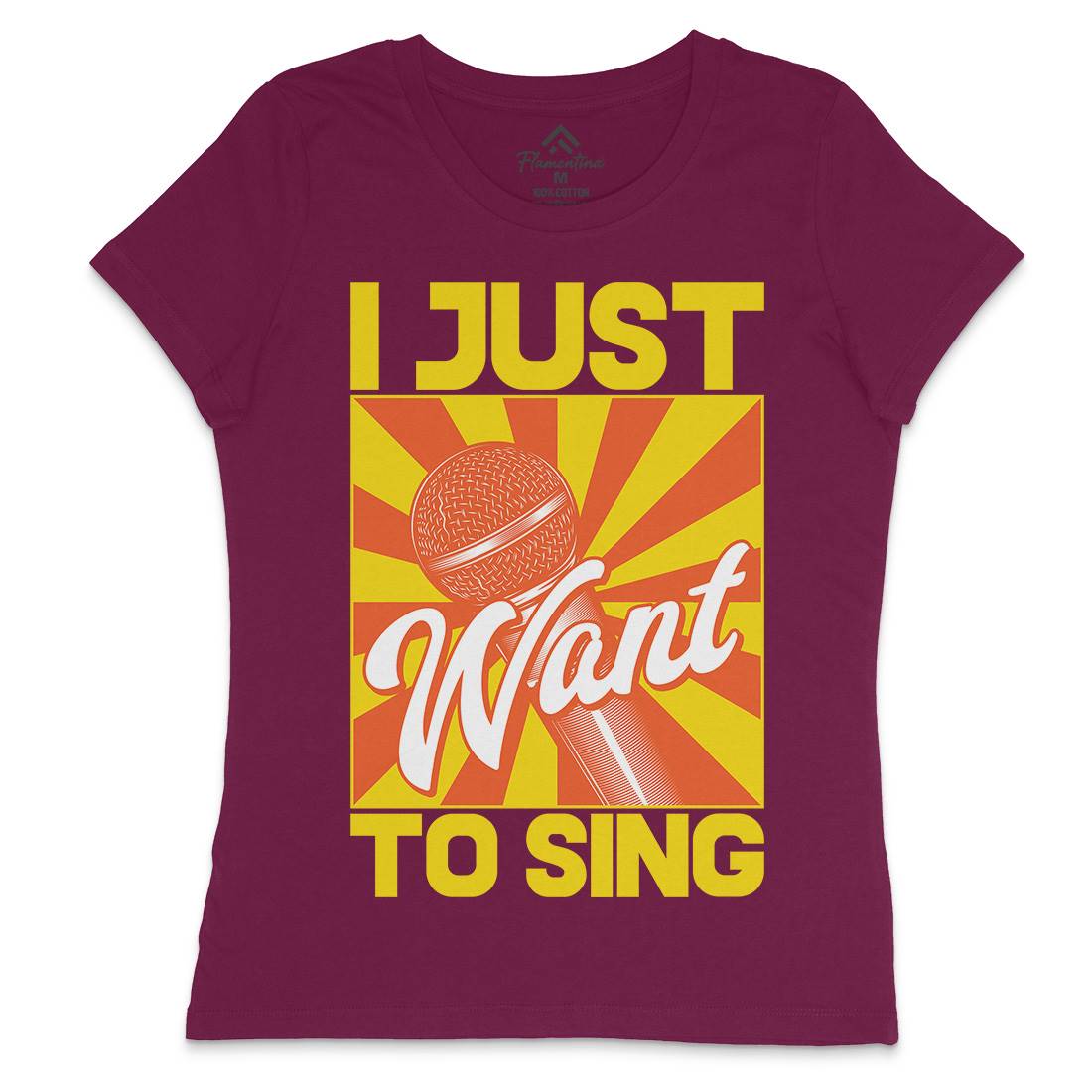 Want To Sing Womens Crew Neck T-Shirt Music C866