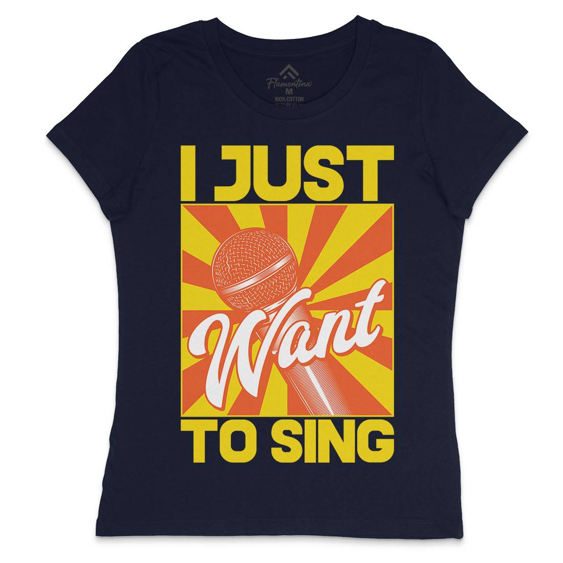 Want To Sing Womens Crew Neck T-Shirt Music C866