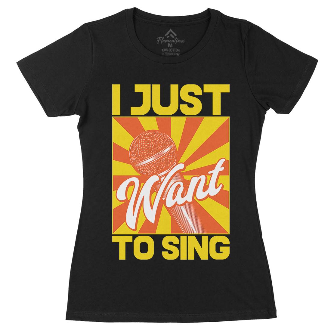 Want To Sing Womens Organic Crew Neck T-Shirt Music C866