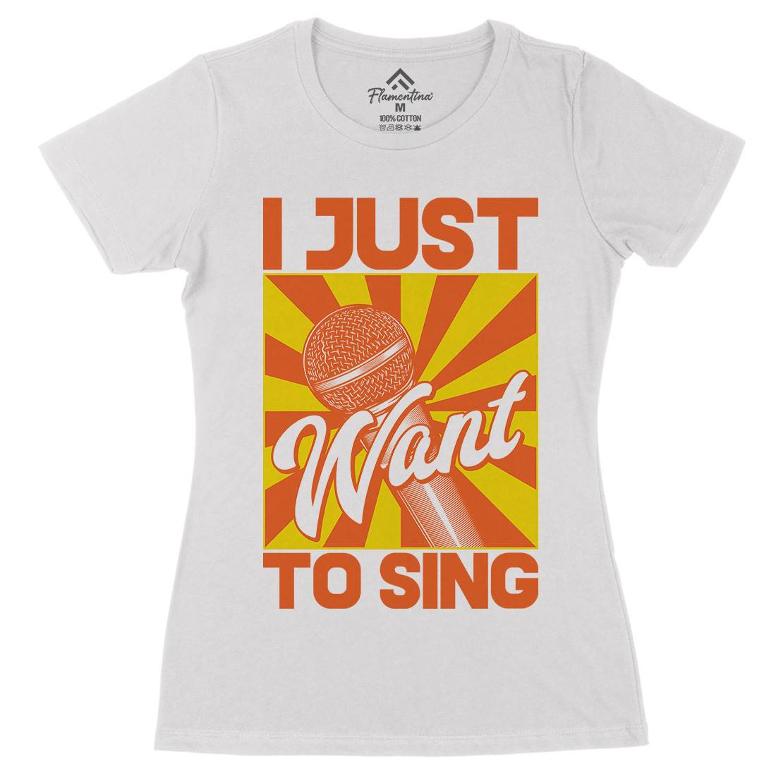Want To Sing Womens Organic Crew Neck T-Shirt Music C866
