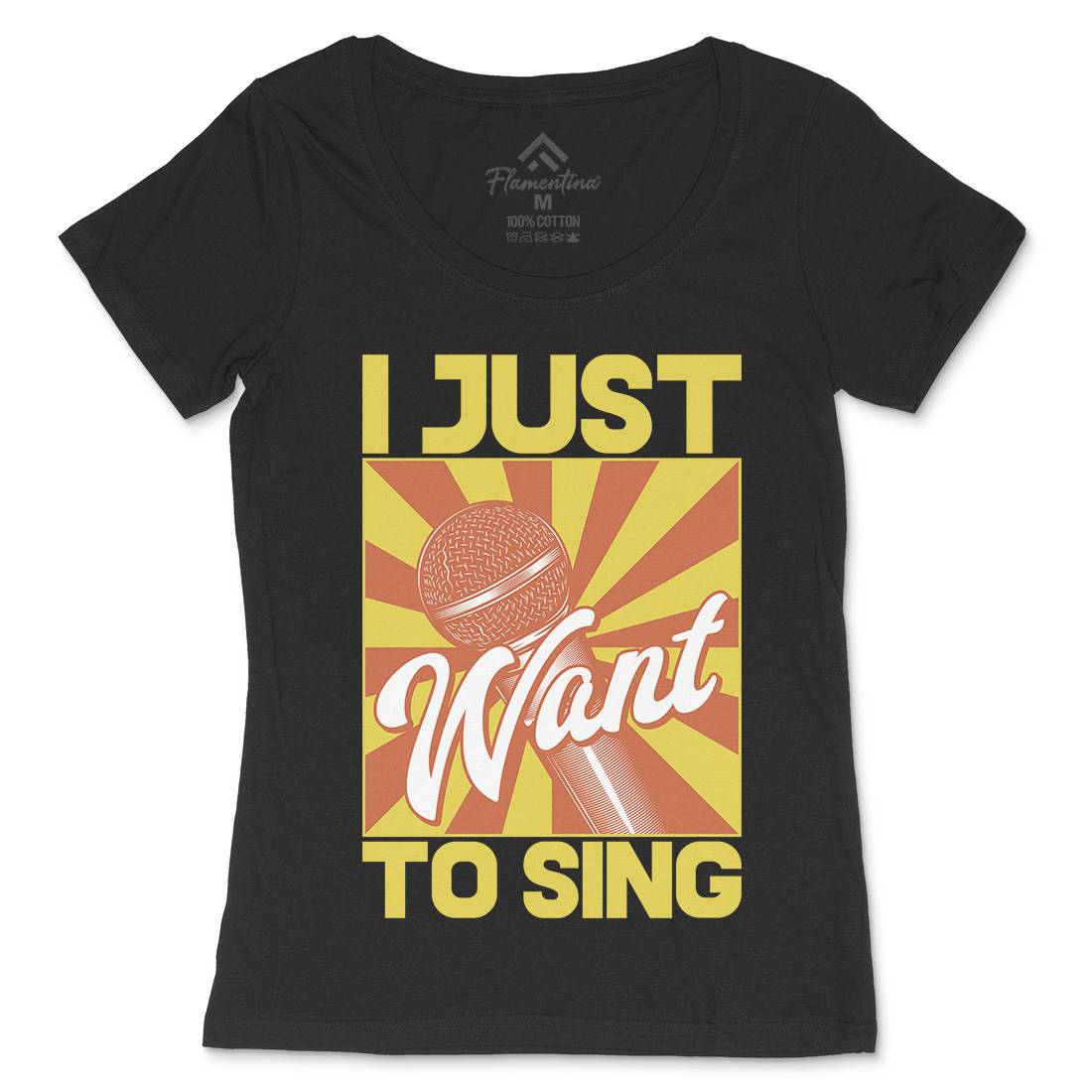 Want To Sing Womens Scoop Neck T-Shirt Music C866