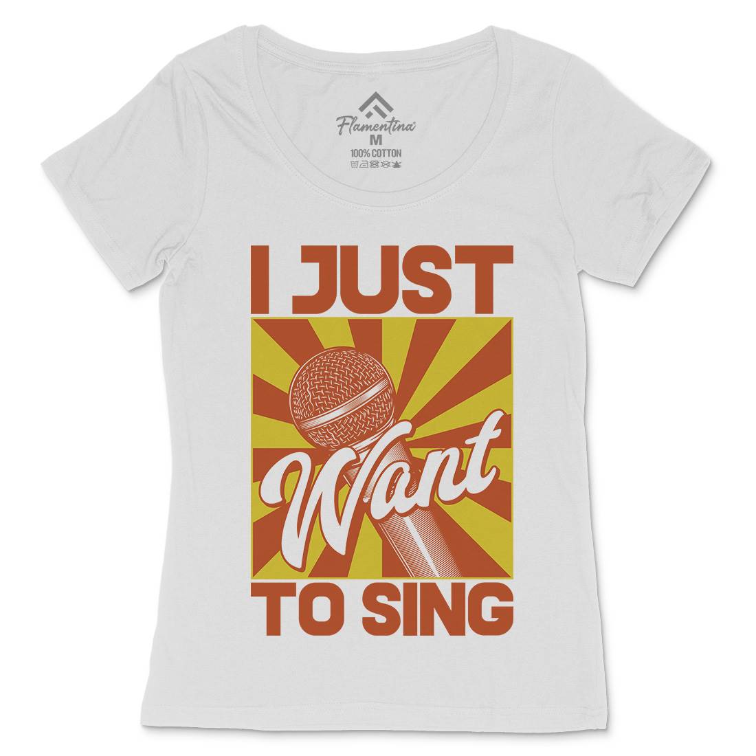 Want To Sing Womens Scoop Neck T-Shirt Music C866