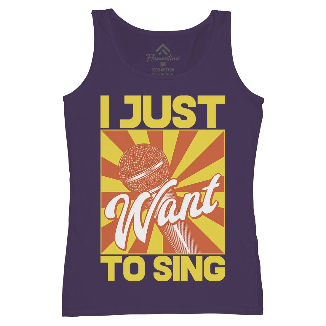 Want To Sing Womens Organic Tank Top Vest Music C866