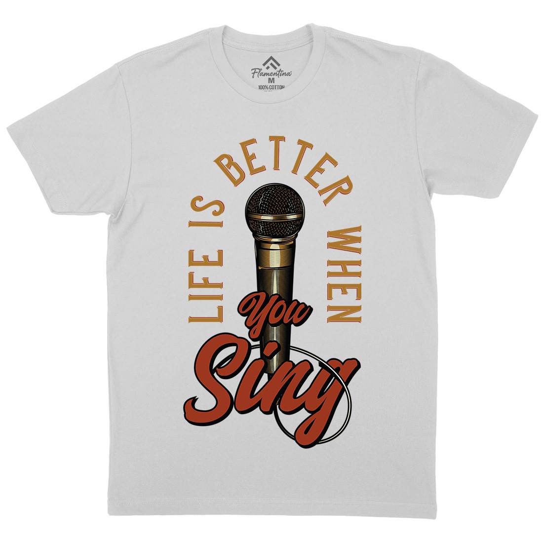 Life Is Better Mens Crew Neck T-Shirt Music C867