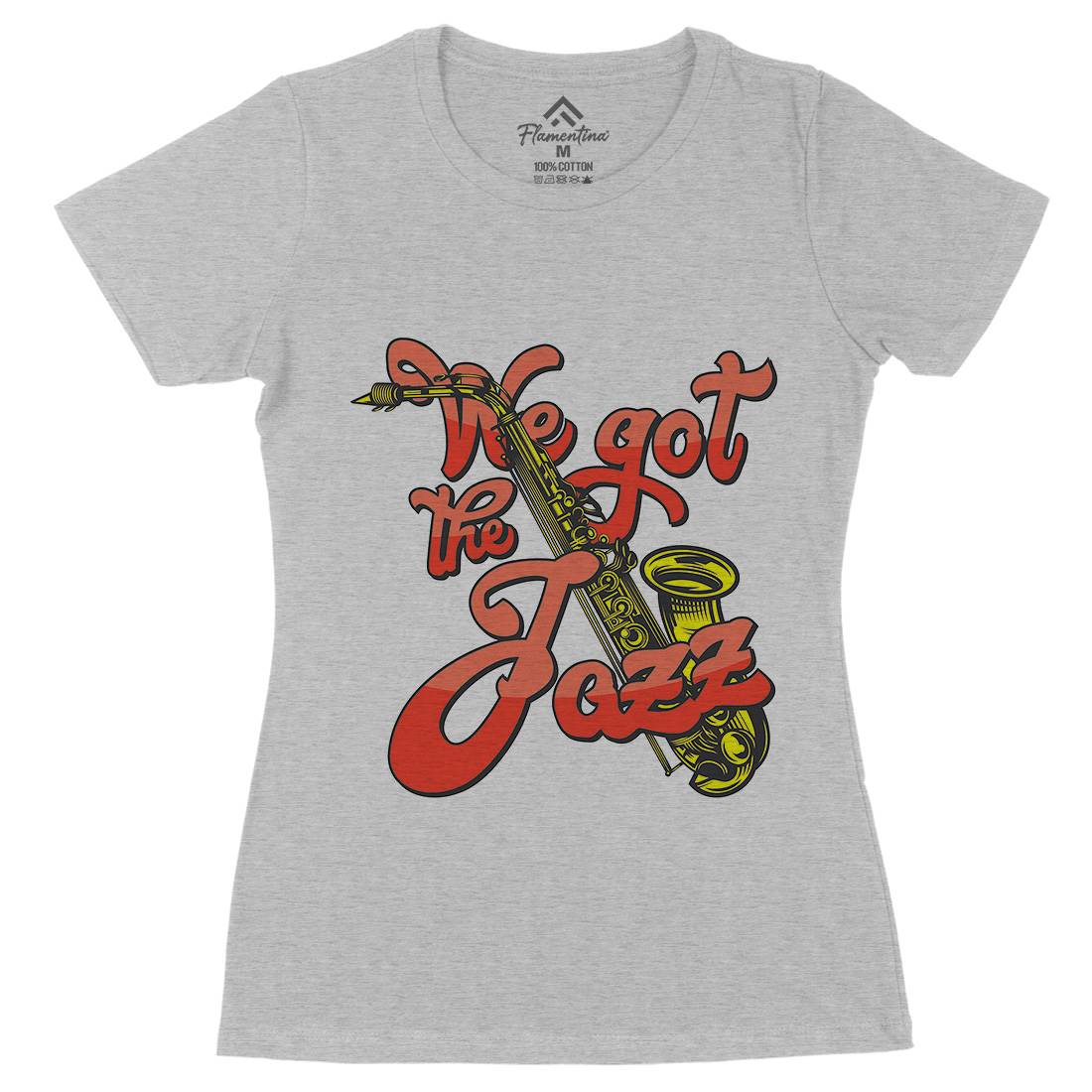We Got The Jazz Womens Organic Crew Neck T-Shirt Music C868