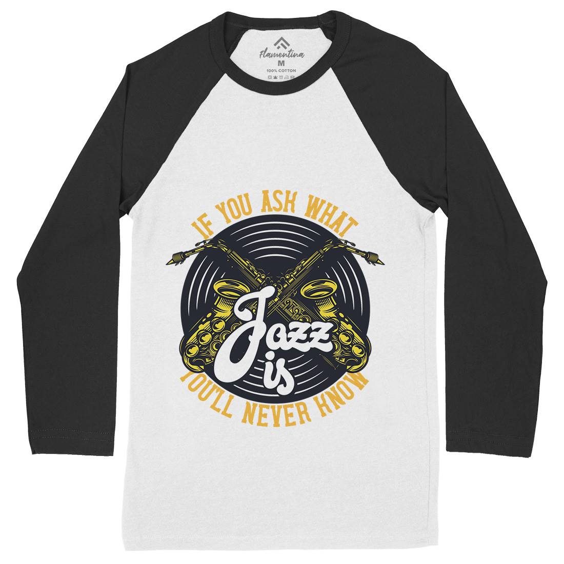 Jazz Is Mens Long Sleeve Baseball T-Shirt Music C869