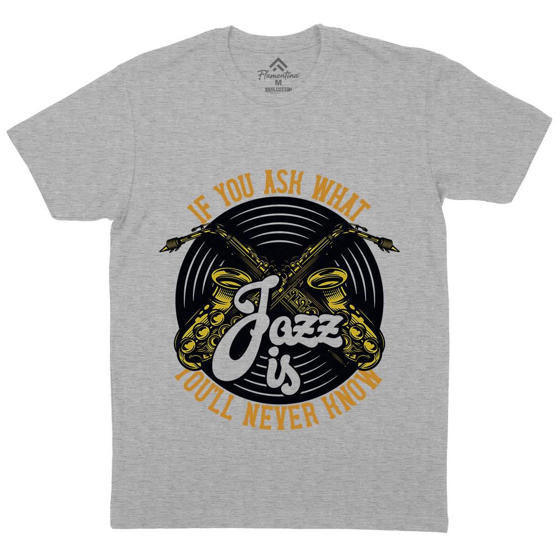 Jazz Is Mens Organic Crew Neck T-Shirt Music C869