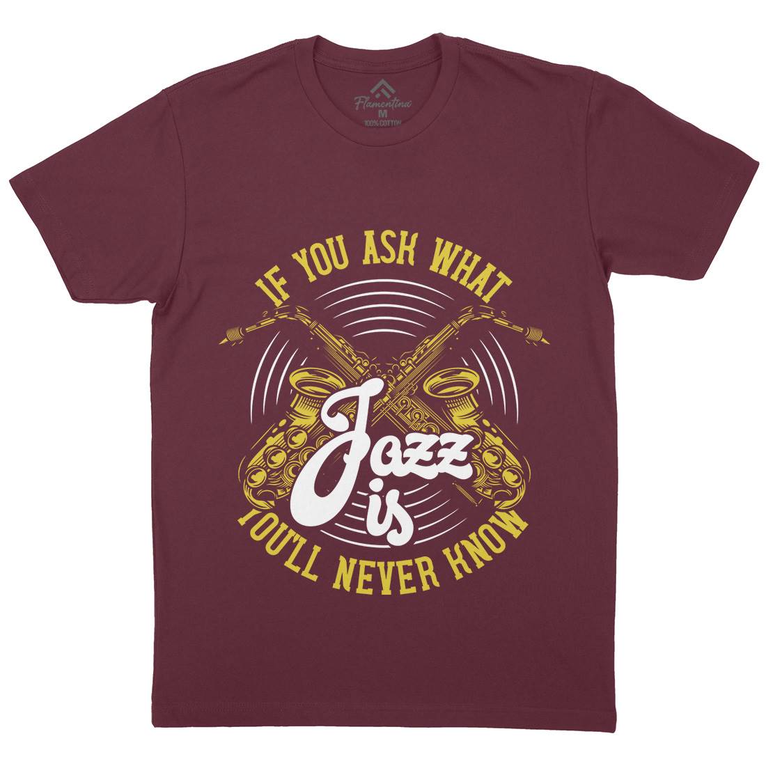 Jazz Is Mens Organic Crew Neck T-Shirt Music C869