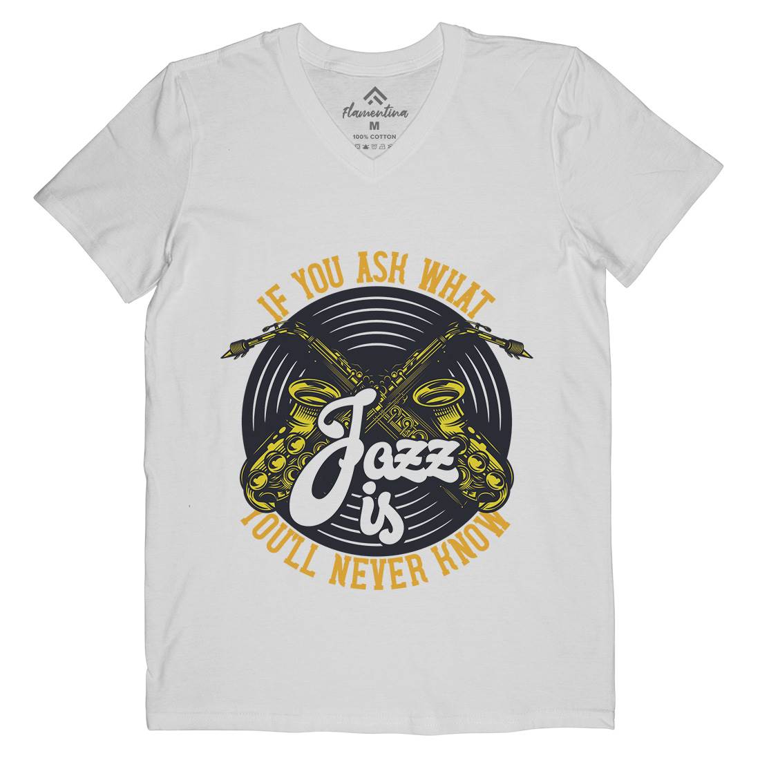 Jazz Is Mens Organic V-Neck T-Shirt Music C869