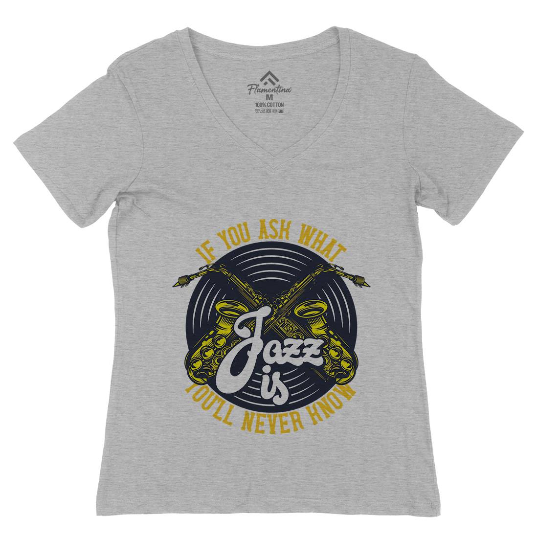 Jazz Is Womens Organic V-Neck T-Shirt Music C869