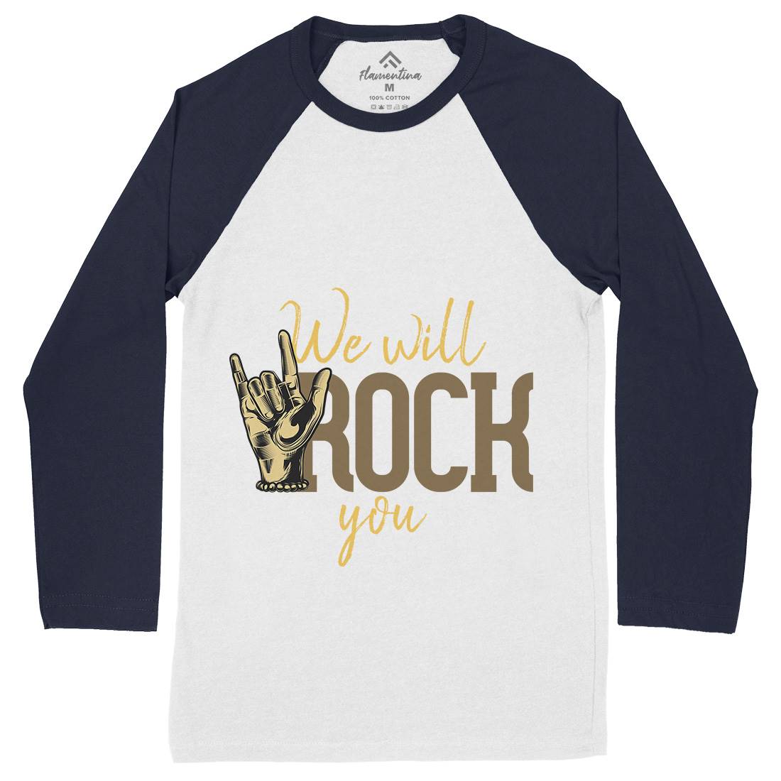 Rock You Mens Long Sleeve Baseball T-Shirt Music C870
