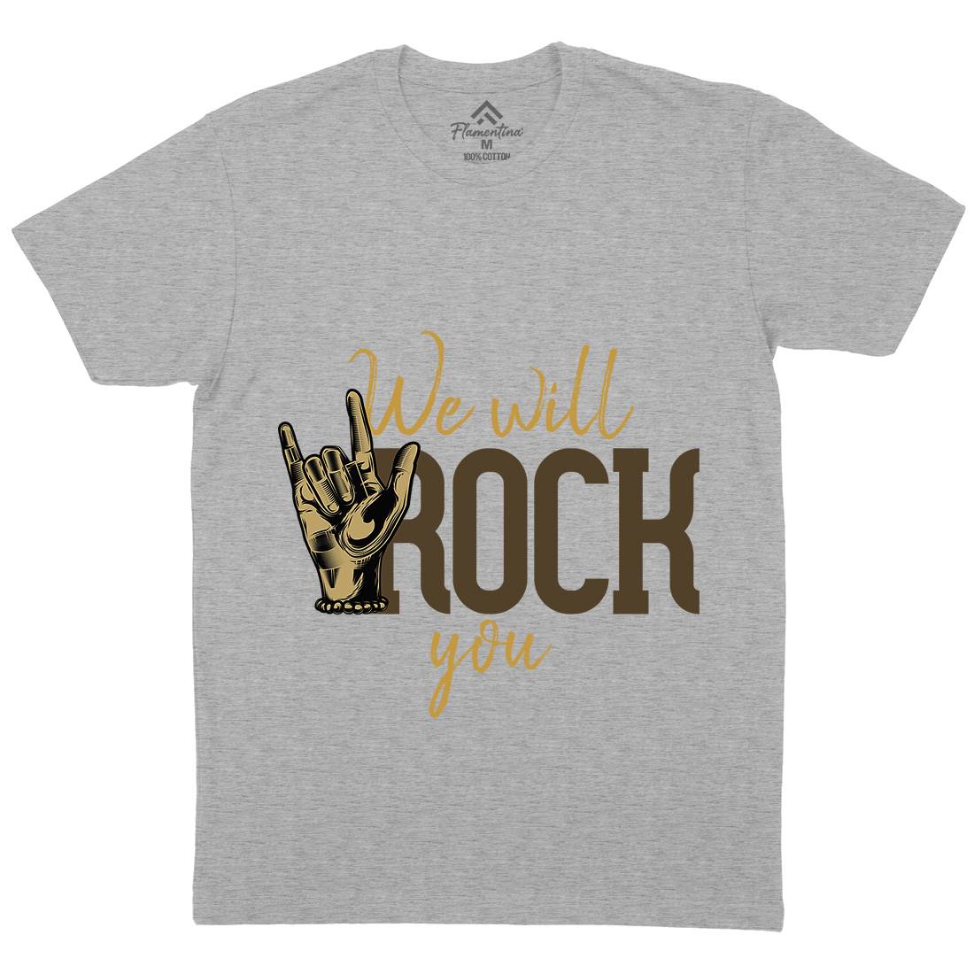 Rock You Mens Organic Crew Neck T-Shirt Music C870
