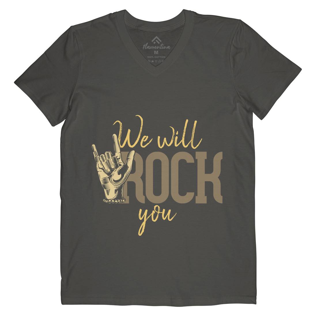 Rock You Mens V-Neck T-Shirt Music C870