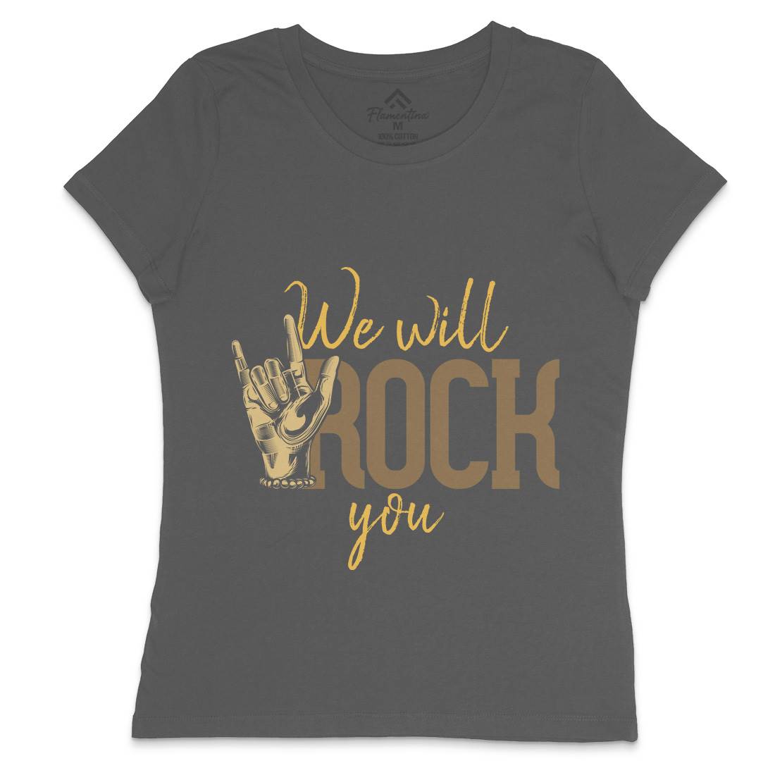 Rock You Womens Crew Neck T-Shirt Music C870