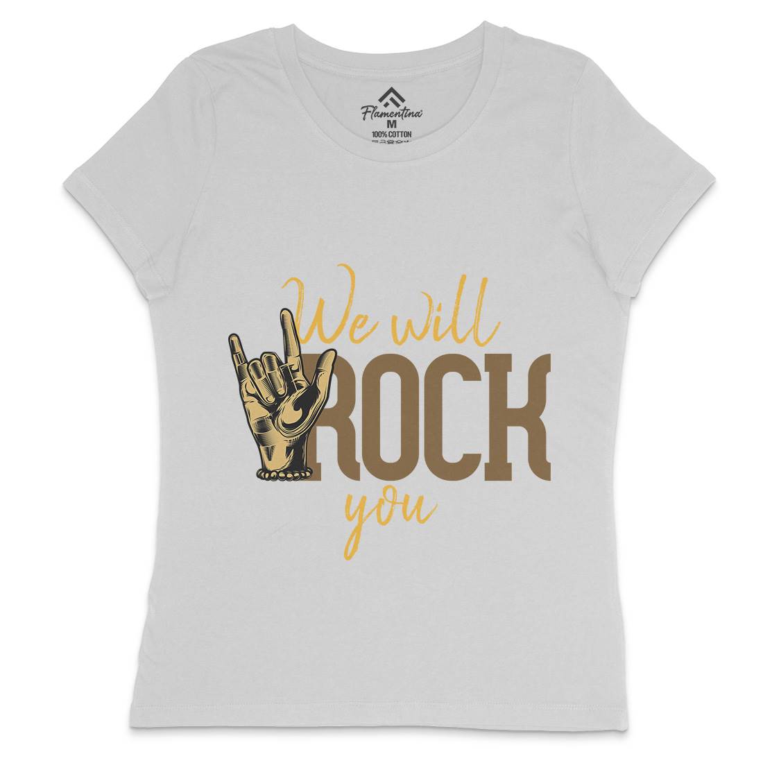 Rock You Womens Crew Neck T-Shirt Music C870