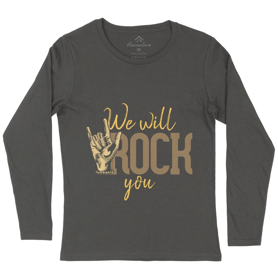 Rock You Womens Long Sleeve T-Shirt Music C870