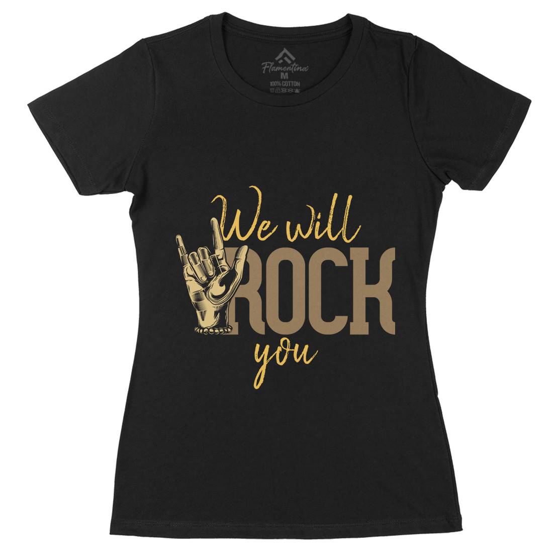 Rock You Womens Organic Crew Neck T-Shirt Music C870