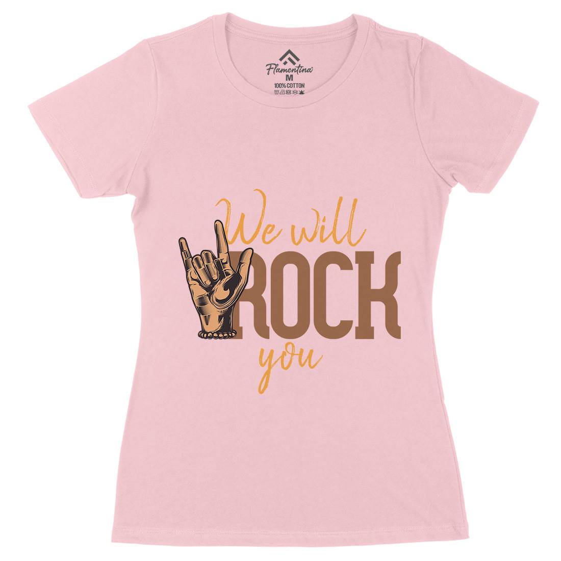 Rock You Womens Organic Crew Neck T-Shirt Music C870