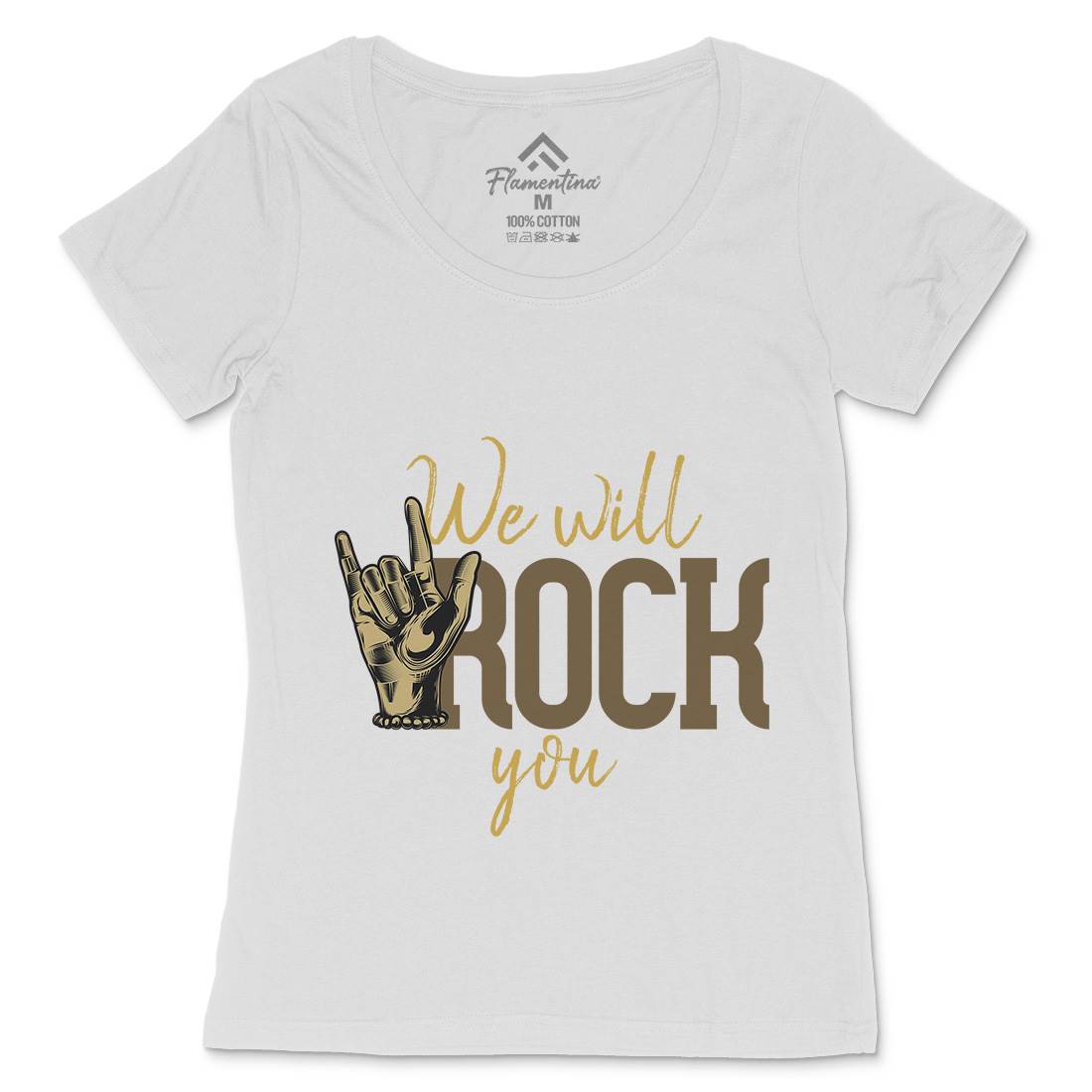 Rock You Womens Scoop Neck T-Shirt Music C870