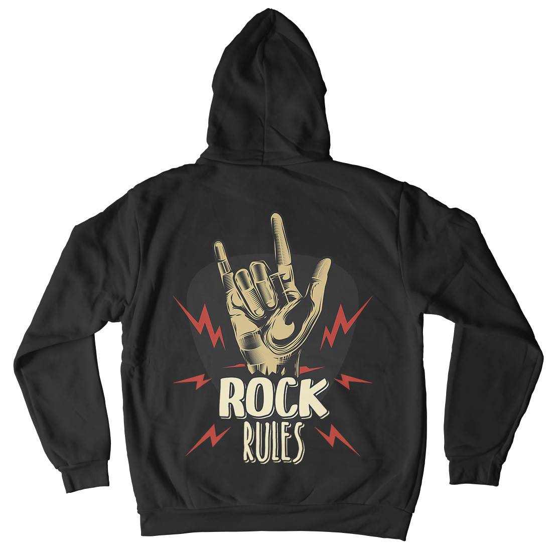 Rock Rules Mens Hoodie With Pocket Music C871