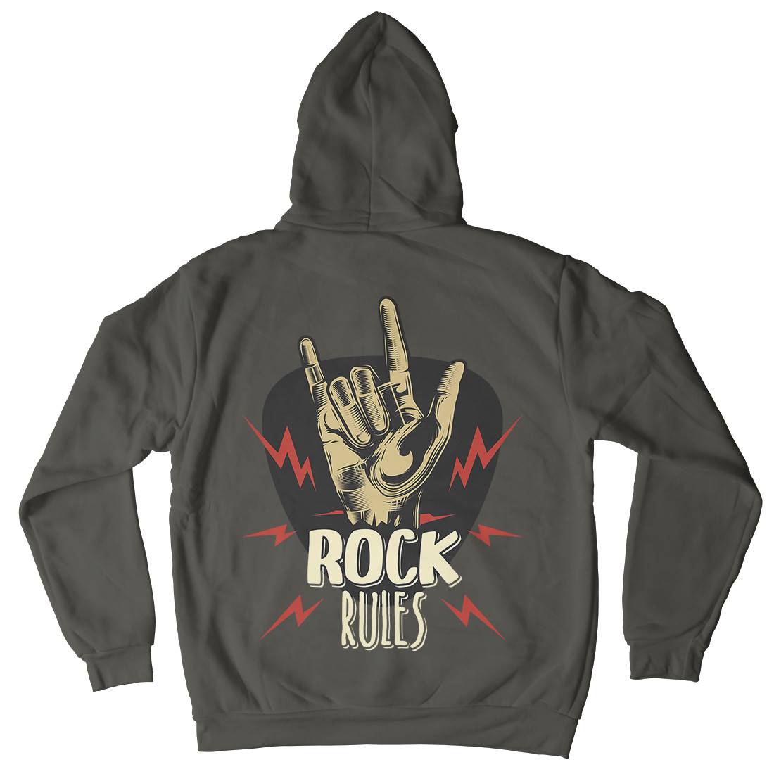 Rock Rules Mens Hoodie With Pocket Music C871