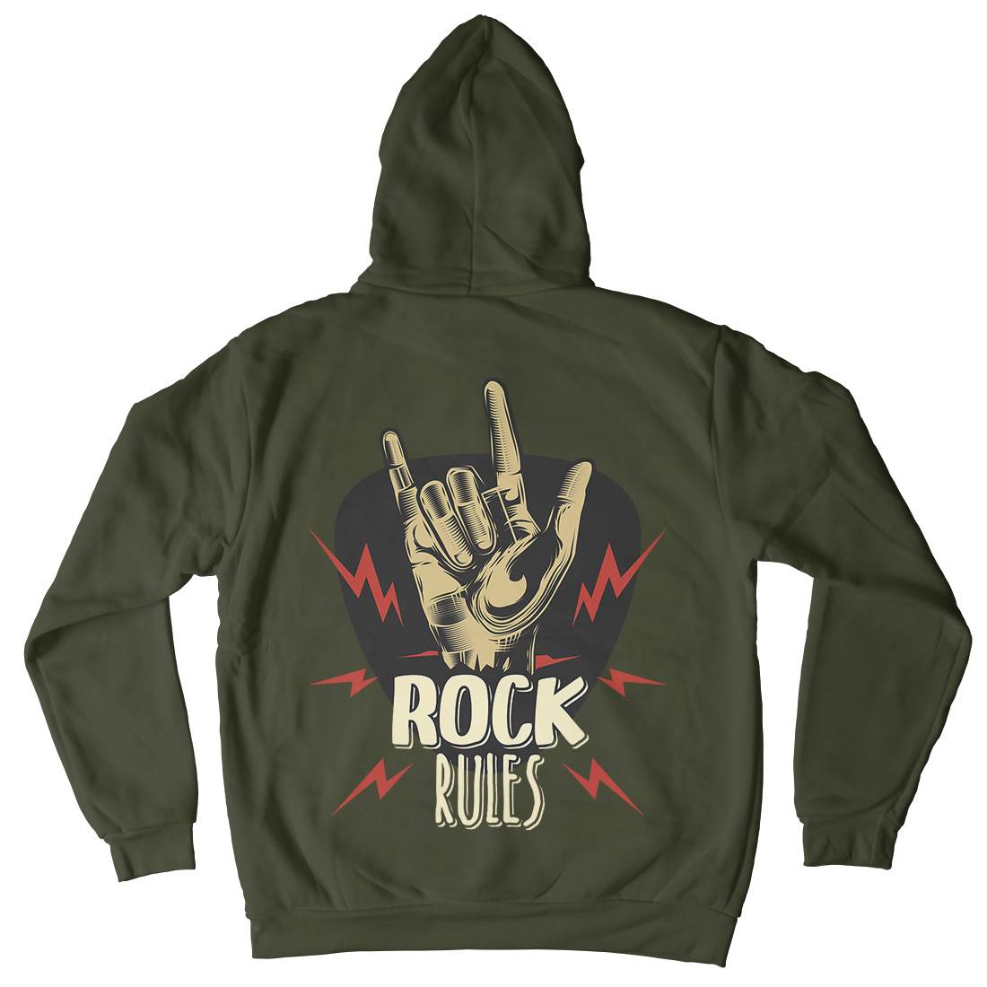Rock Rules Kids Crew Neck Hoodie Music C871
