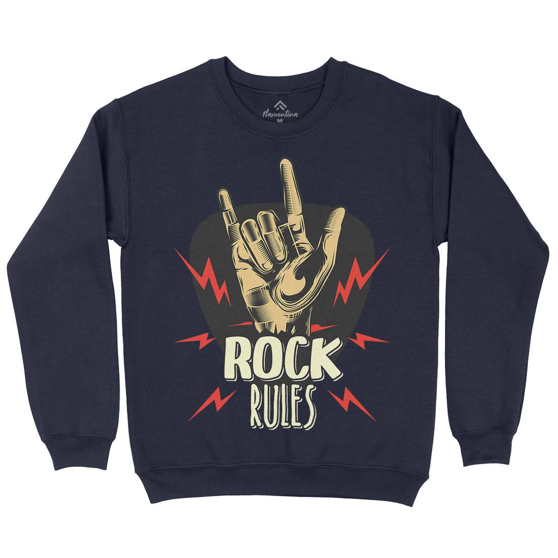 Rock Rules Kids Crew Neck Sweatshirt Music C871