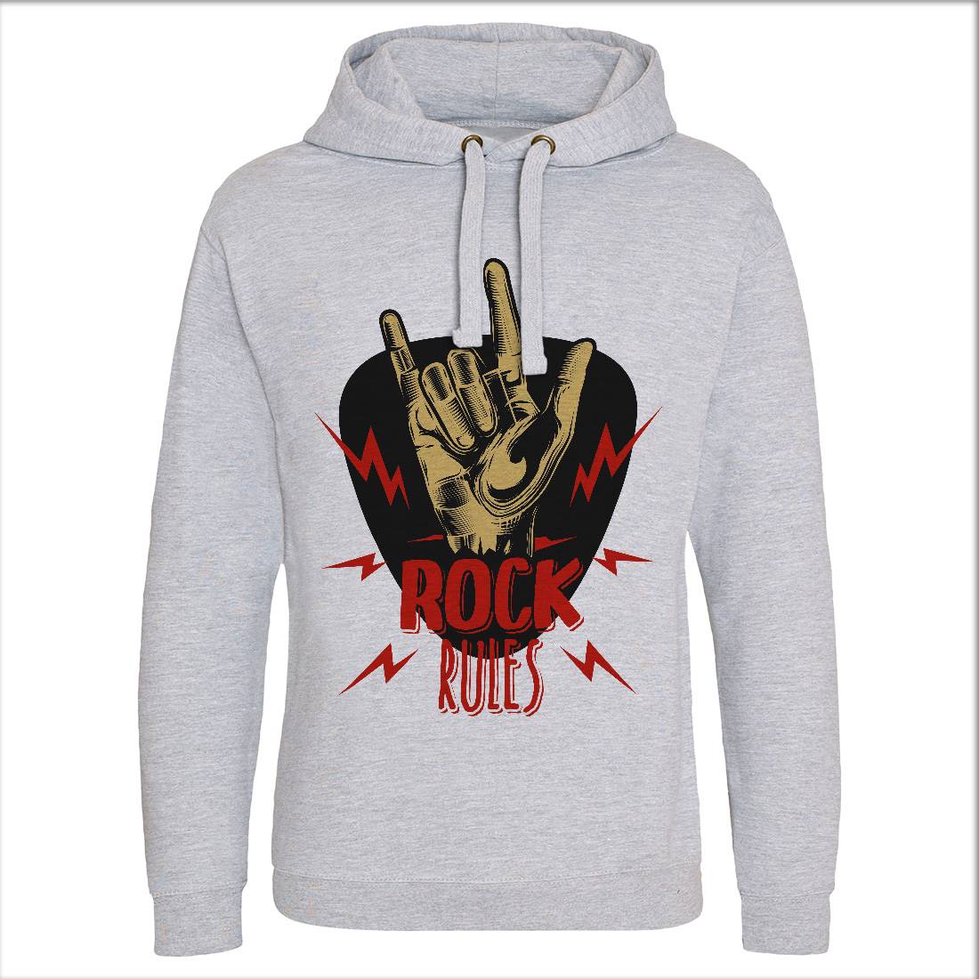 Rock Rules Mens Hoodie Without Pocket Music C871