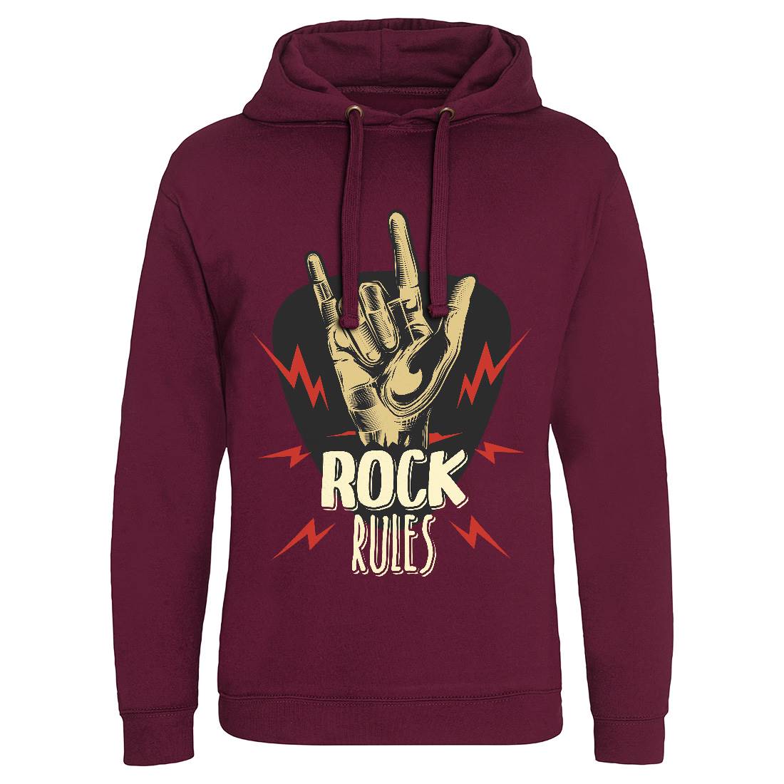 Rock Rules Mens Hoodie Without Pocket Music C871