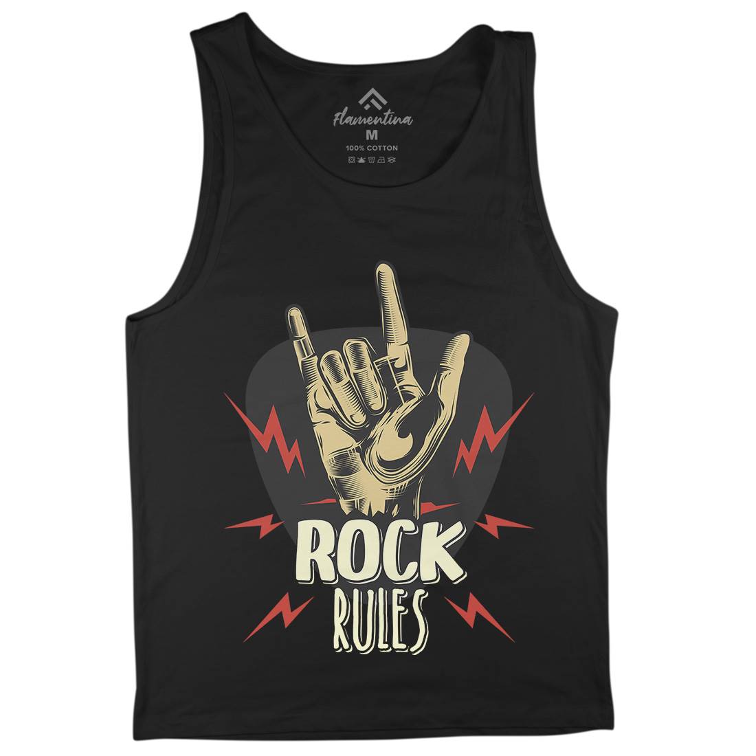 Rock Rules Mens Tank Top Vest Music C871