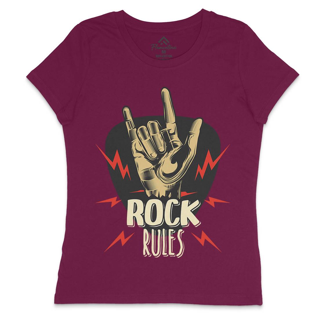 Rock Rules Womens Crew Neck T-Shirt Music C871
