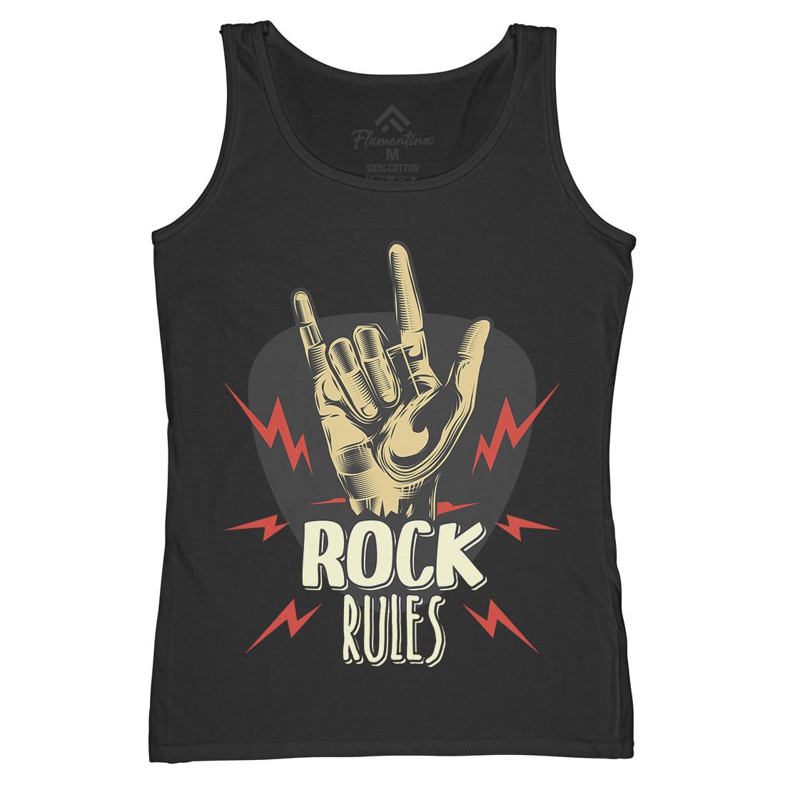 Rock Rules Womens Organic Tank Top Vest Music C871