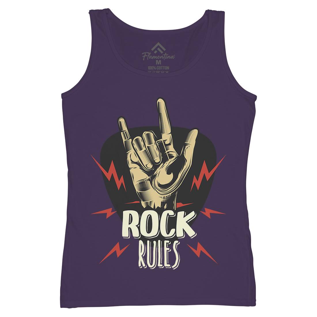 Rock Rules Womens Organic Tank Top Vest Music C871