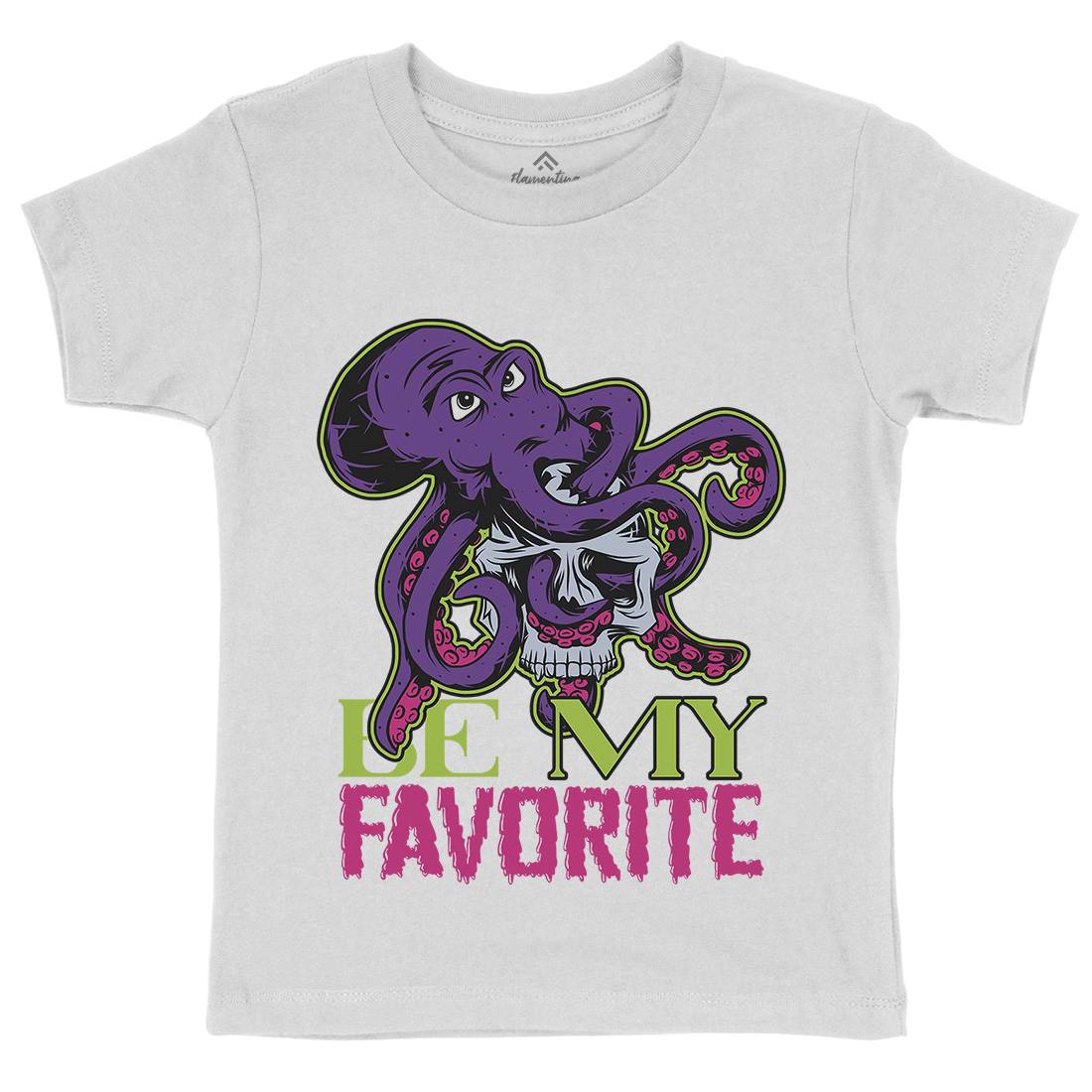 Octopus Kids Organic Crew Neck T-Shirt Navy C872