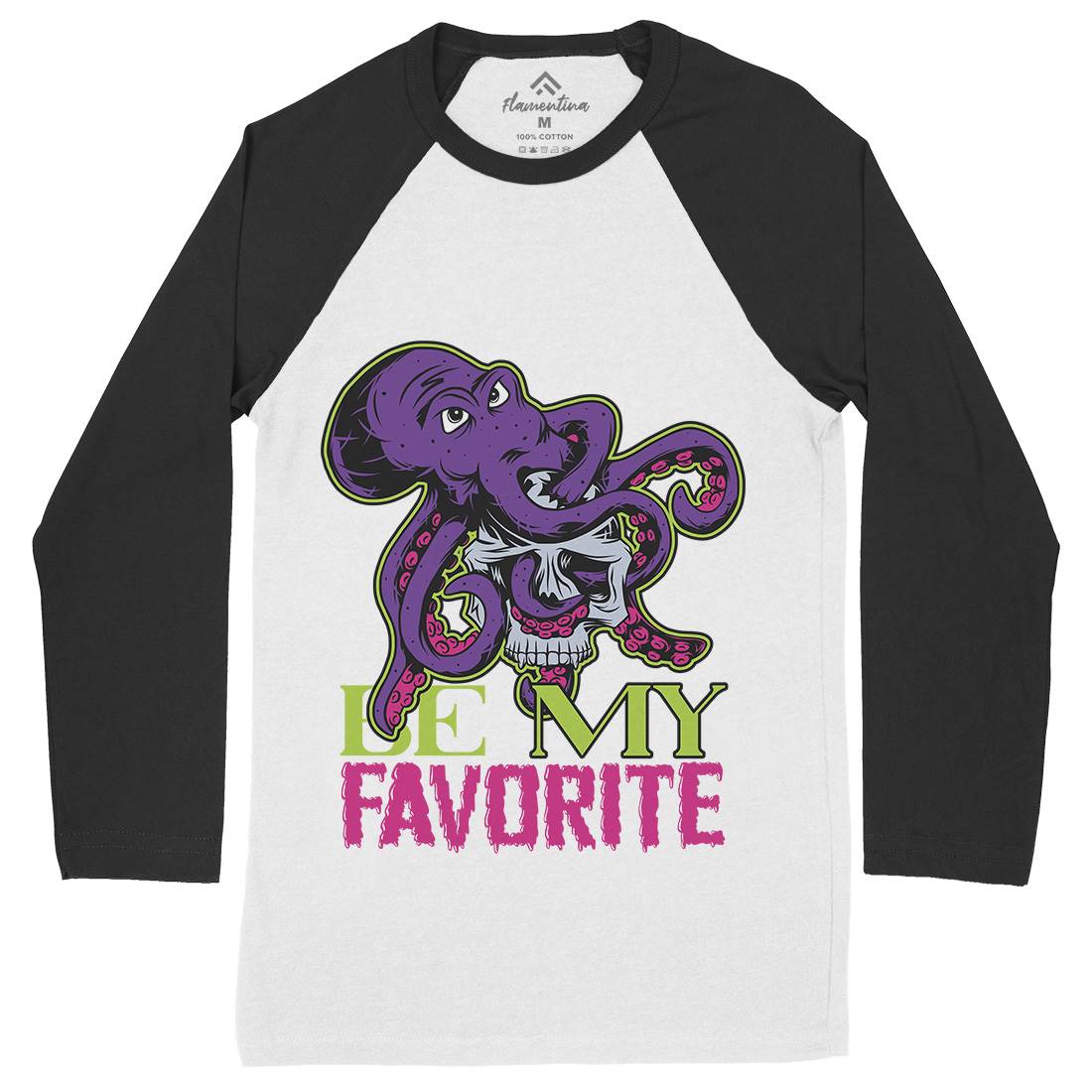 Octopus Mens Long Sleeve Baseball T-Shirt Navy C872