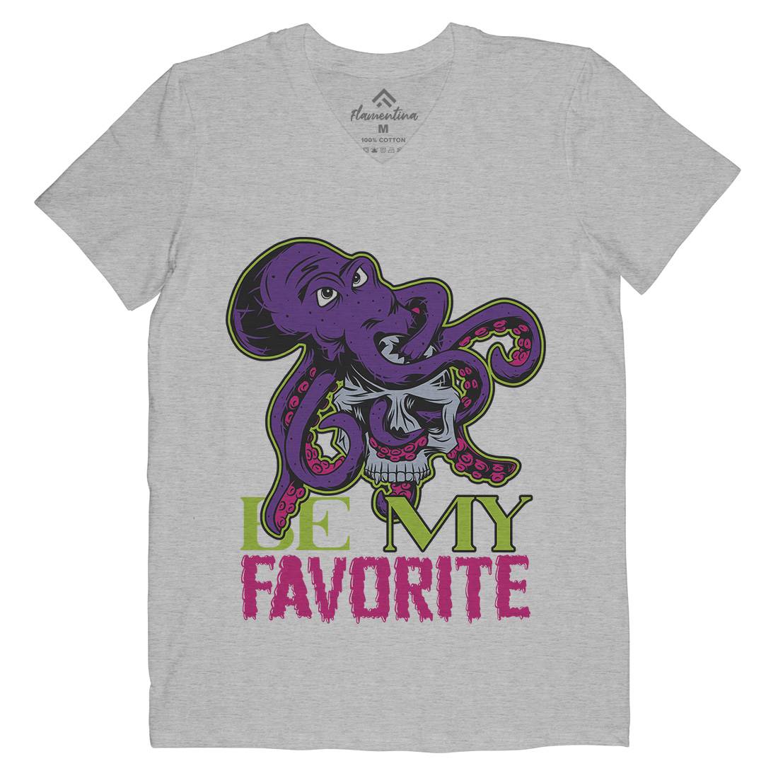Octopus Mens V-Neck T-Shirt Navy C872