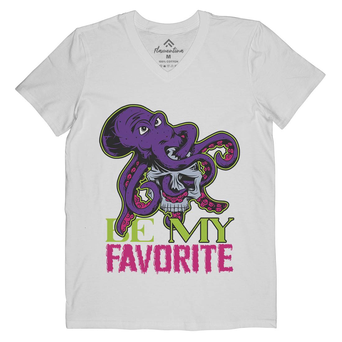 Octopus Mens V-Neck T-Shirt Navy C872