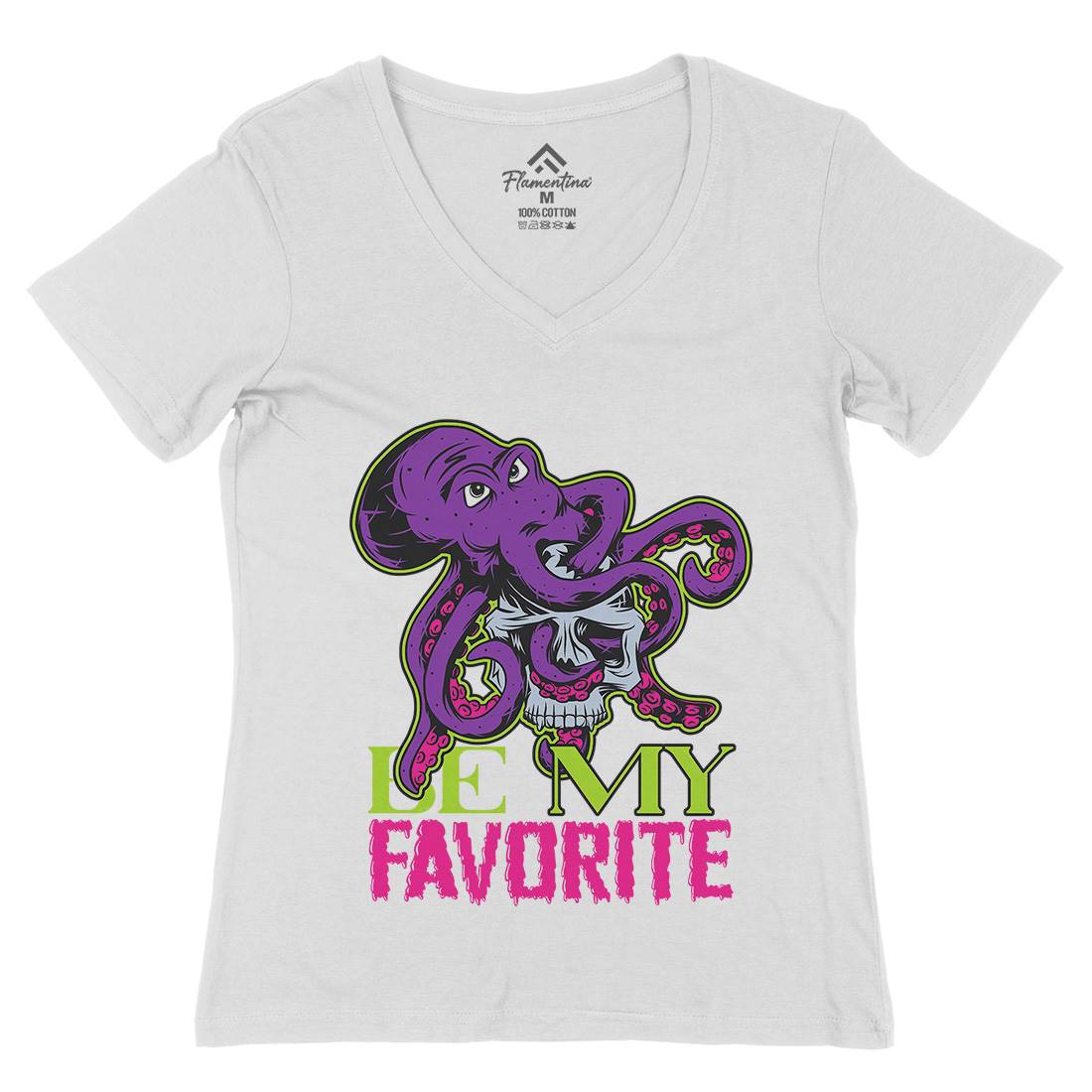 Octopus Womens Organic V-Neck T-Shirt Navy C872